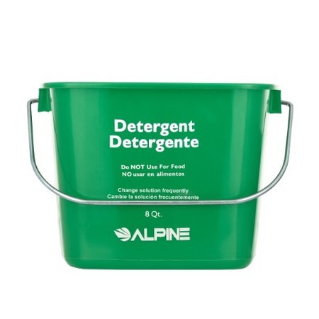 Alpine Industries 8 Qt. Green Cleaning Pail Bucket, PK4 ALP486-8-GRN-4pk
